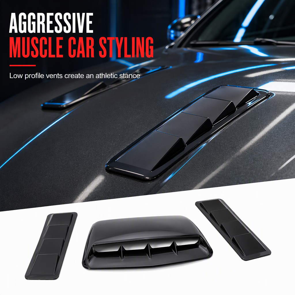 🚗 Car Hood Air Vent Sticker – Shark Gill Style Decorative Intake Scoop Trim ✨