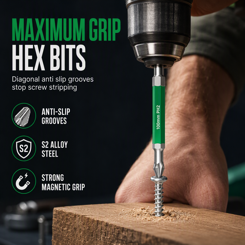 🔥 50% OFF 🔧 Magnetic Phillips Screwdriver Bit Set – Impact Resistant Non-Slip Bits for Electric Screwdrivers ✨