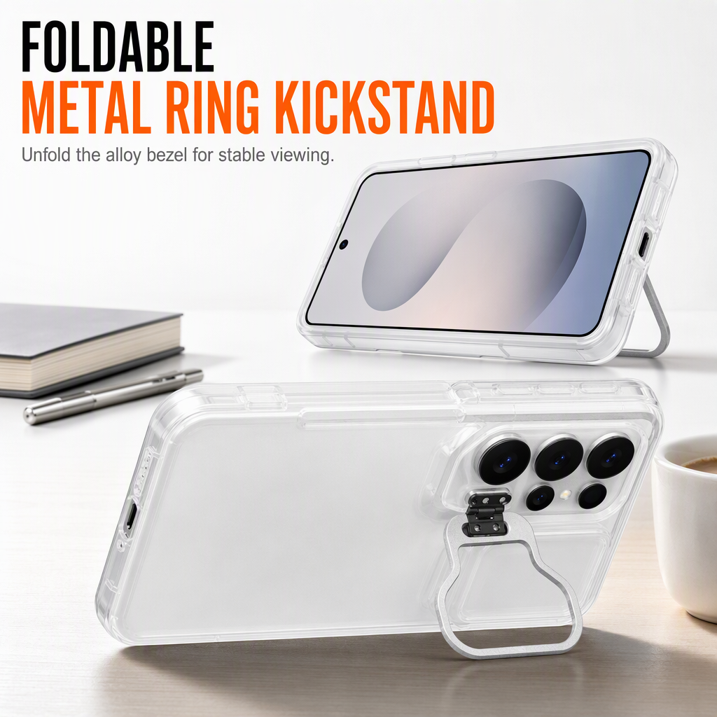📲🛡️Shockproof Phone Case with Metal Lens Kickstand Protective Cover for Samsung Galaxy S26 S25 S24 S23 S22 Ultra Plus FE