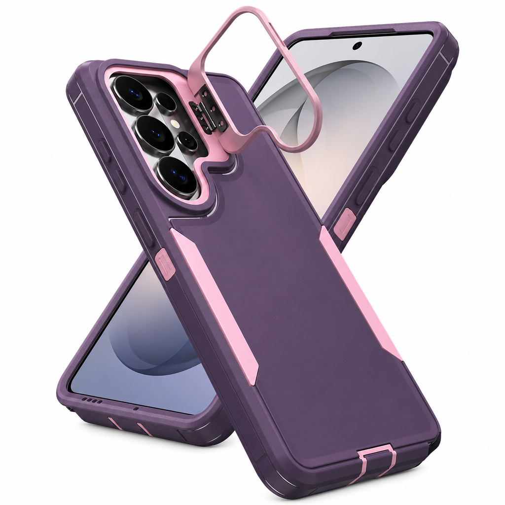 📲🛡️Shockproof Phone Case with Metal Lens Kickstand Protective Cover for Samsung Galaxy S26 S25 S24 S23 S22 Ultra Plus FE