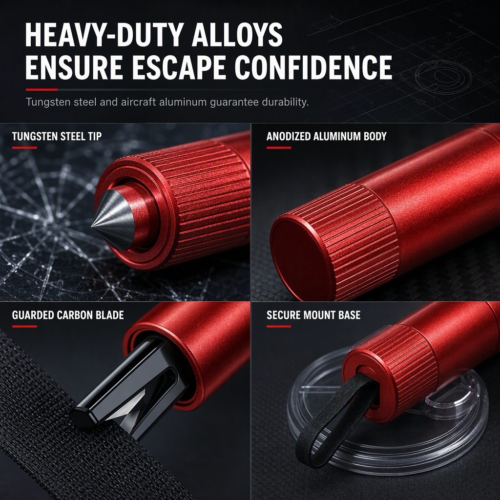 🚗 Compact Car Window Breaker and Seatbelt Cutter