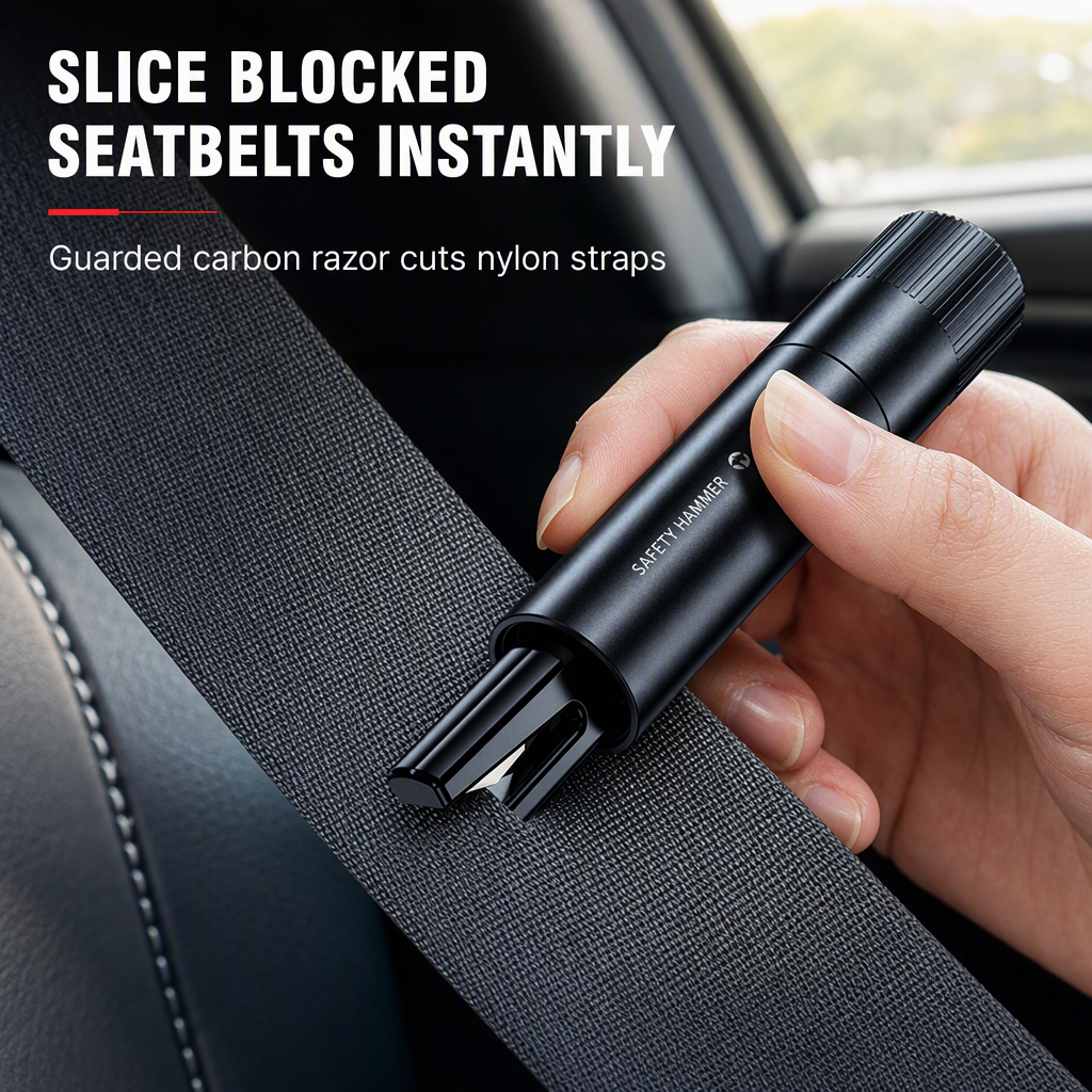 🚗 Compact Car Window Breaker and Seatbelt Cutter