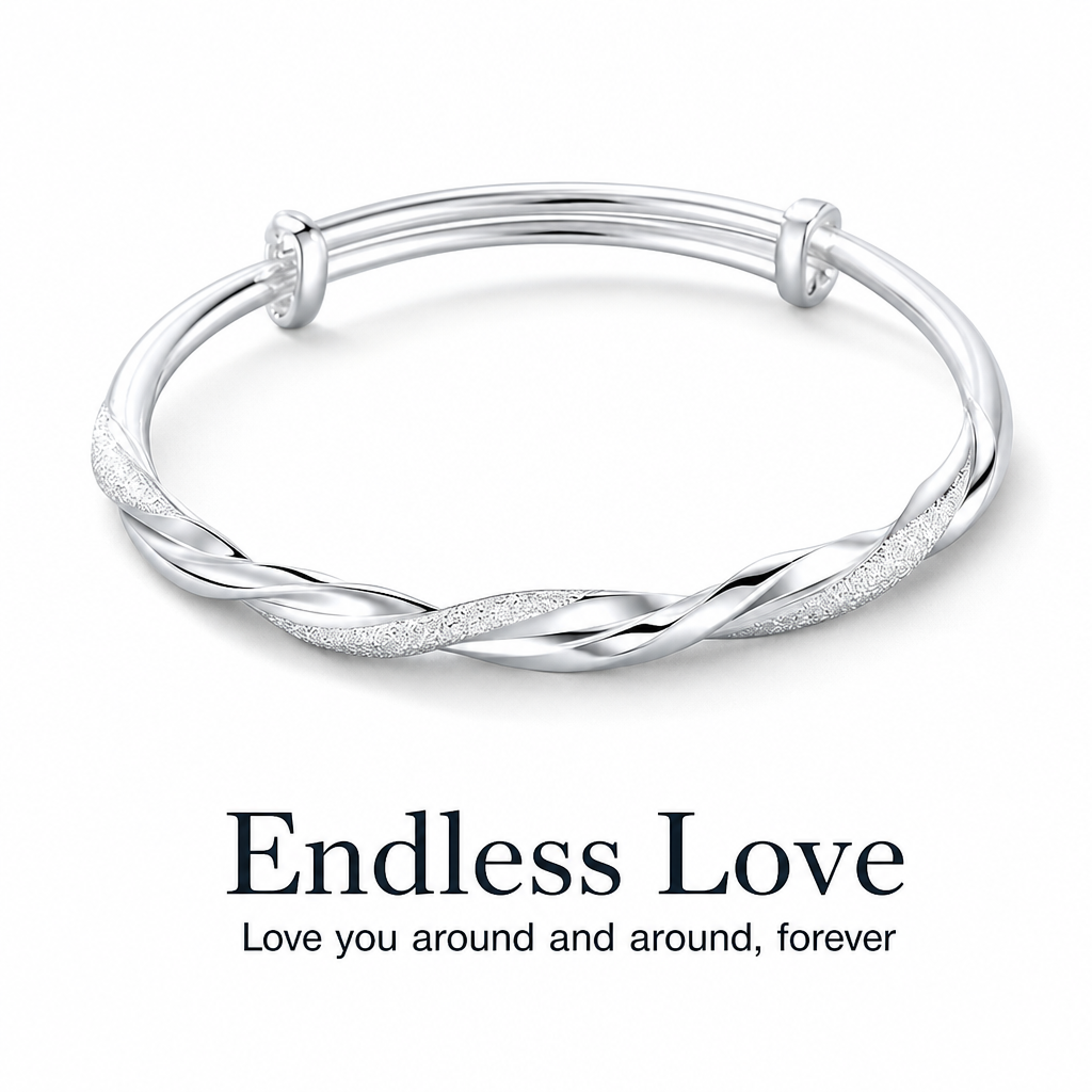 🎁2026 New Arrivals 50% OFF💥 Endless Mobius-twisted bangle – smooth, sliding adjustable clasp & double-textured premium shine 💫
