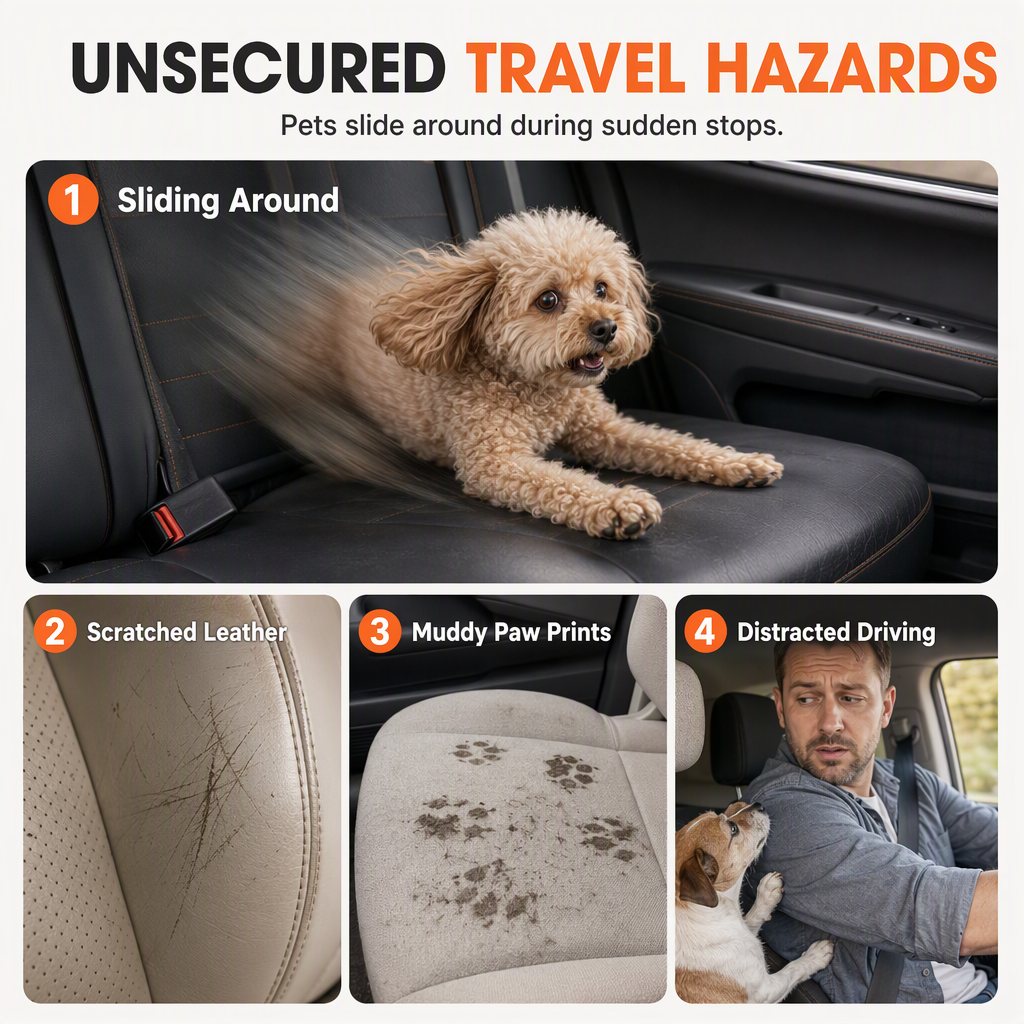 🐕🚗Heavy-Duty Metal-Frame Dog Car Booster Seat | Water- and Scratch-Resistant Oxford Fabric, Built-In Safety Tether🐶