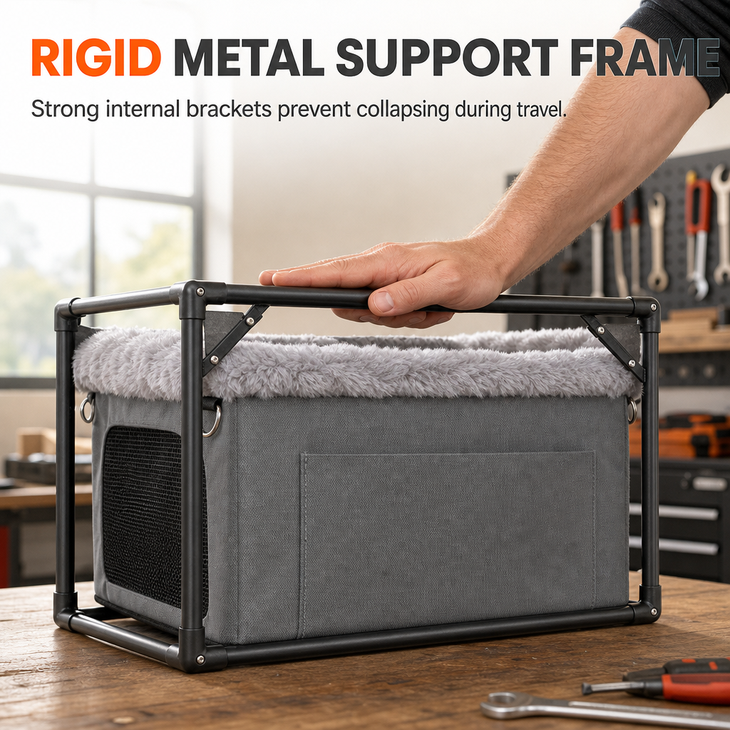 🐕🚗Heavy-Duty Metal-Frame Dog Car Booster Seat | Water- and Scratch-Resistant Oxford Fabric, Built-In Safety Tether🐶