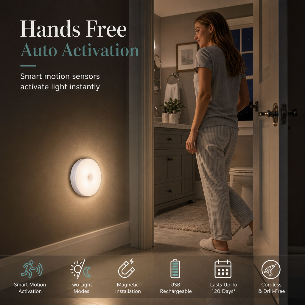 ✨ LIMITED-TIME 50% OFF ✨💡 Smart Rechargeable Wireless LED Motion Sensor Night Light – Smart Lighting for Every Corner 🌙✨