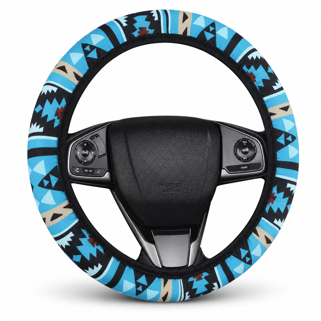 ⏳Time-Limited Special⏰Universal 38cm Ringless Silk Steering Wheel Cover Printed Breathable Car Wheel Protector for All Seasons