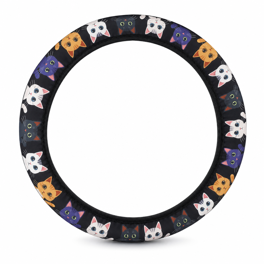 ⏳Time-Limited Special⏰Universal 38cm Ringless Silk Steering Wheel Cover Printed Breathable Car Wheel Protector for All Seasons