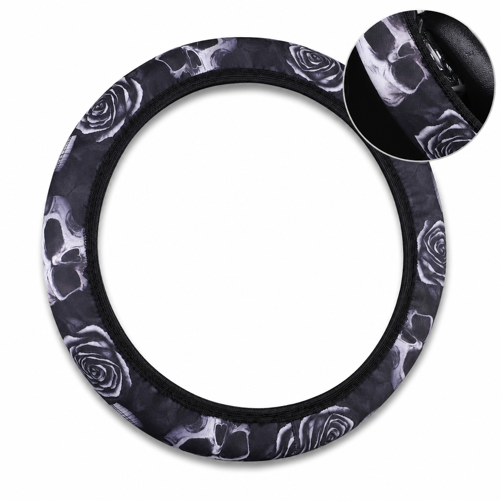 ⏳Time-Limited Special⏰Universal 38cm Ringless Silk Steering Wheel Cover Printed Breathable Car Wheel Protector for All Seasons
