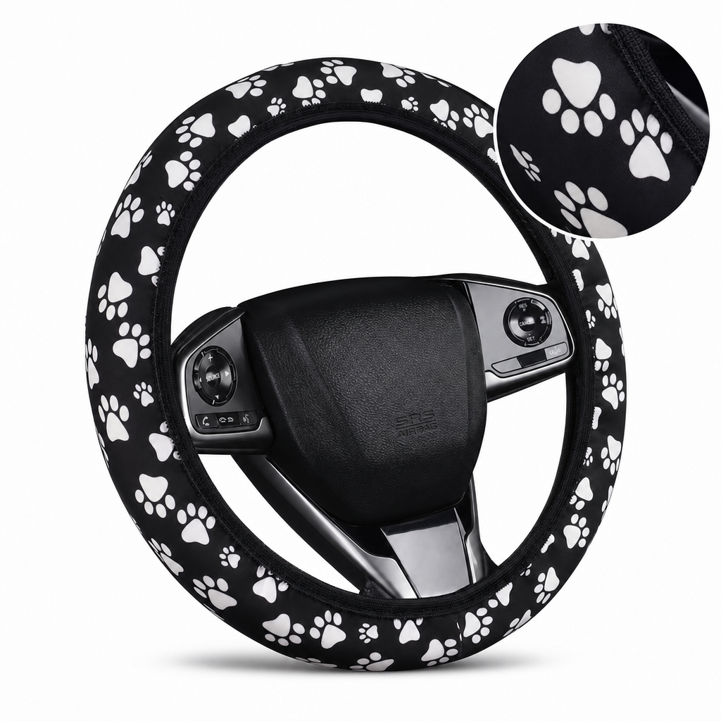 ⏳Time-Limited Special⏰Universal 38cm Ringless Silk Steering Wheel Cover Printed Breathable Car Wheel Protector for All Seasons