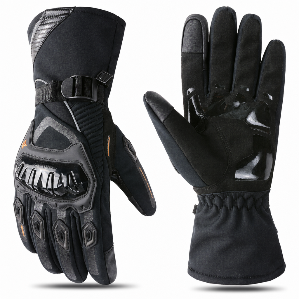 🏍️ 50% OFF NOW! ❄️ Winter Motorcycle Gloves – Knuckle Armor, Waterproof Shell & Plush Lining – Extended Gauntlet for Freezing Rides 🧤