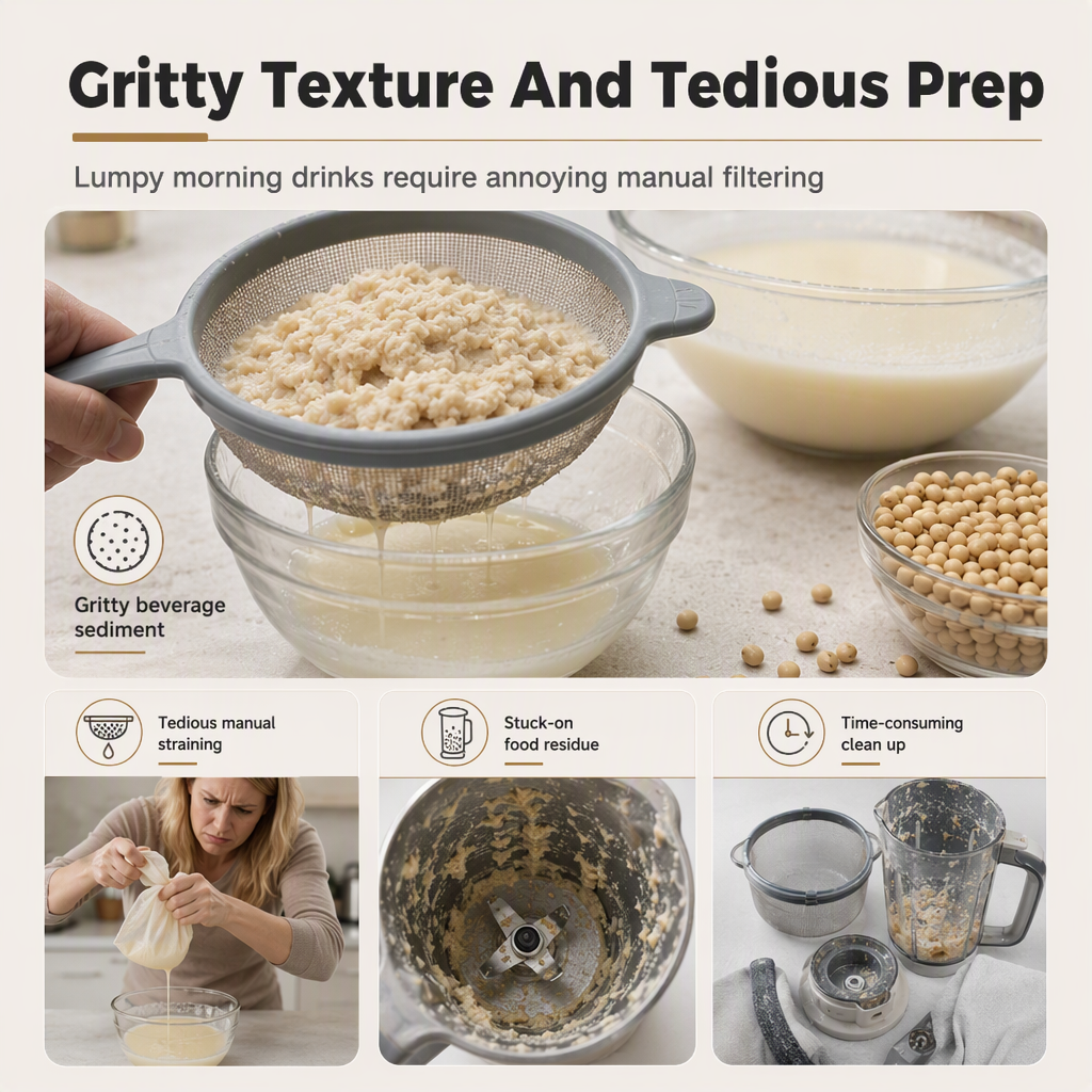 Multi-Functional 304 Stainless Steel Soy Milk Maker and High- Blender Large Capacity Filter-Free Household Food Processor with Smart Timer
