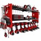 🔩 Wall-Mounted Power Tool Organizer – Heavy-Gauge Steel, Drill Charging Station & Dual Pegboards – Garage Storage 💪
