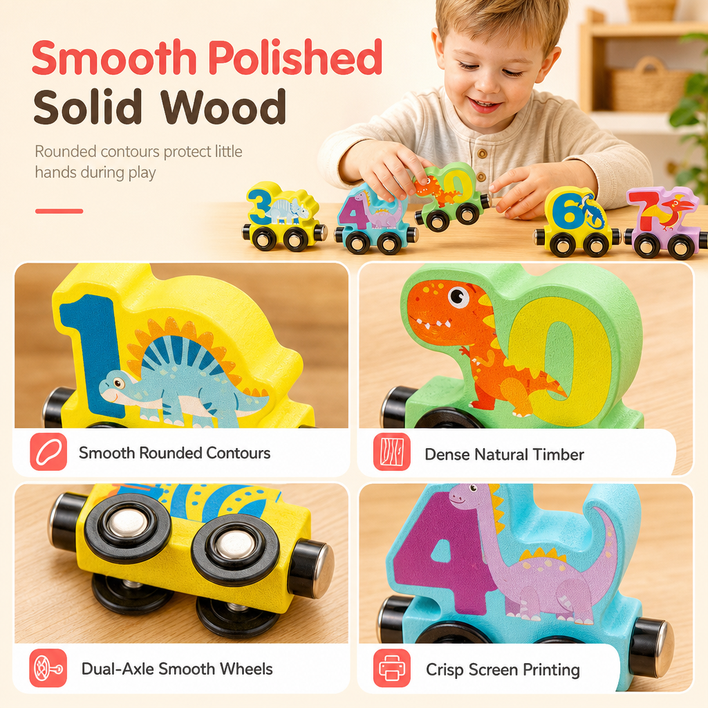🚂 Magnetic Wooden Number Train | Counting & Pretend-Play Toy Sets