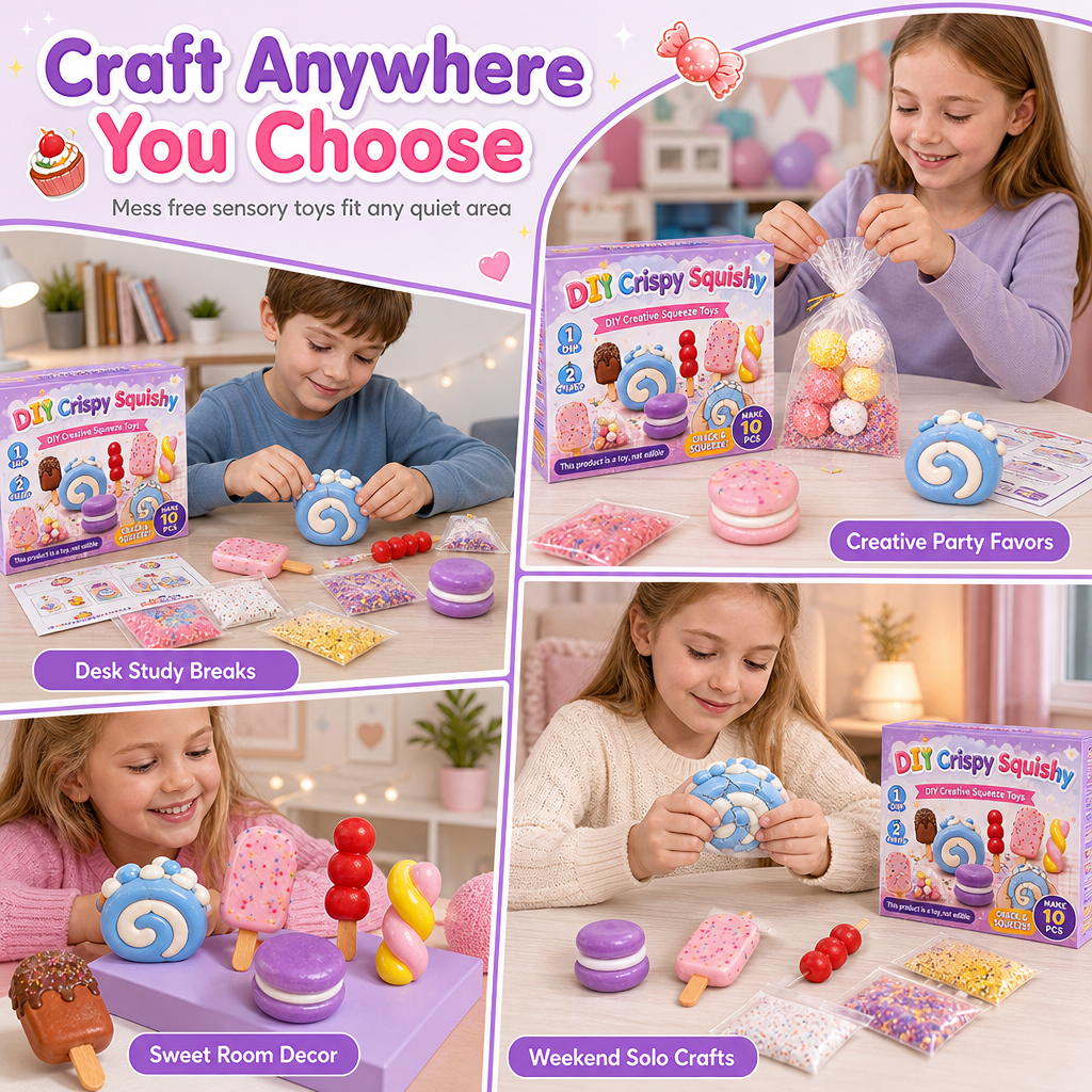 📢📢50% OFF !! ⏰DIY Crispy Squeeze Ball Toy Set with Wax Coating and Satisfying Crunchy Sound for Stress Relief