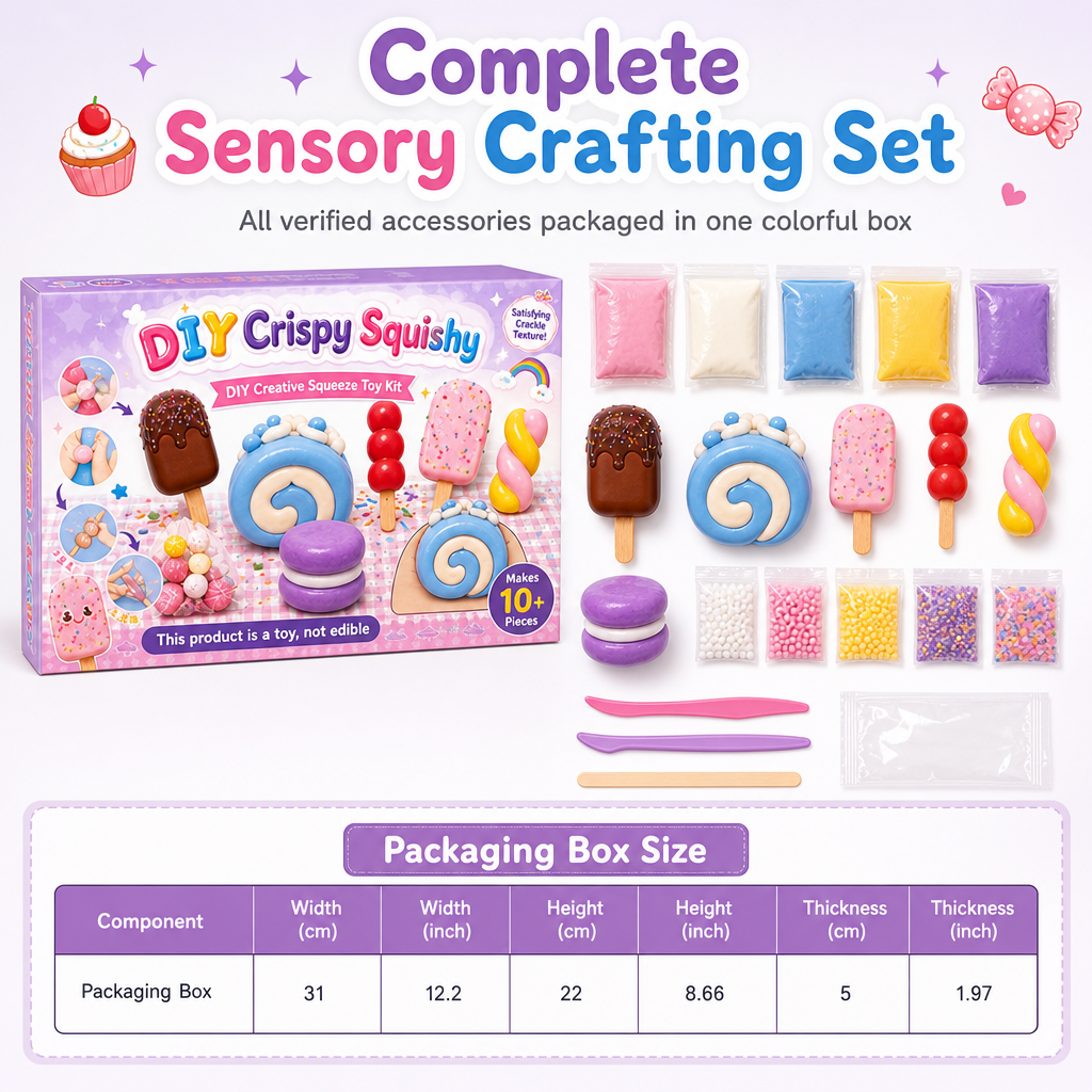 📢📢50% OFF !! ⏰DIY Crispy Squeeze Ball Toy Set with Wax Coating and Satisfying Crunchy Sound for Stress Relief