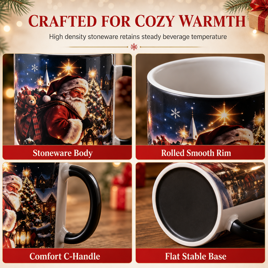 ☕50% OFF NOW! Christmas Santa Claus Heat-Activated Color-Changing Mug – Magic Heat Reveal Holiday Cup, Premium Stoneware Xmas Coffee Mug, Surprise Christmas Gift FB Short Video Ad Copy