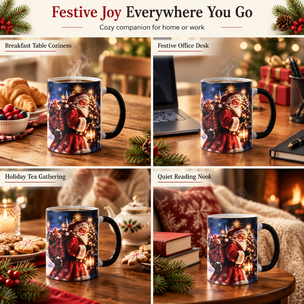 ☕50% OFF NOW! Christmas Santa Claus Heat-Activated Color-Changing Mug – Magic Heat Reveal Holiday Cup, Premium Stoneware Xmas Coffee Mug, Surprise Christmas Gift FB Short Video Ad Copy
