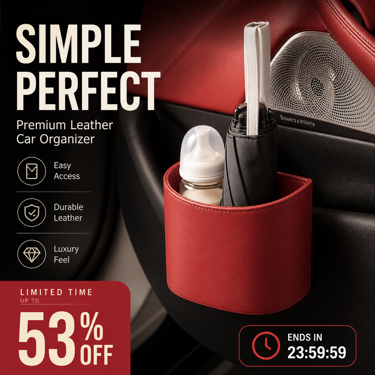 🥳2026 HOT SALE🥳💞50K+ SOLD!🚗🧺 45% OFF! Leather Car Door Cup Holder – Wide‑mouth opening, easy reach for drinks & phone. Clip‑on secure fit. PU leather, tough & stylish. 🛡️✨