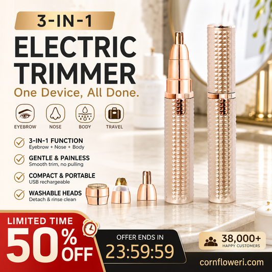 ✂️ 2026 Sale — Over 38,000 Sold!🔥 Portable Electric Eyebrow Trimmer – Interchangeable Heads 🪒