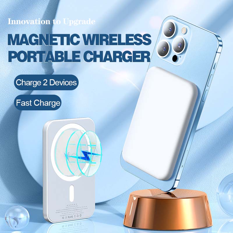 Portable wireless magnetic fast charging power bank(5000mAh)