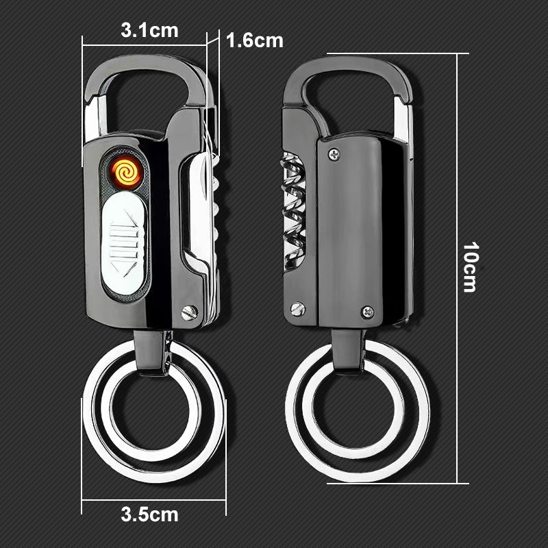 All-in-one car keychain lighter