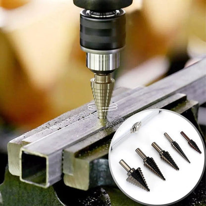 Pagoda-shaped Drill Bits Set with Aluminum Storage Case - clarioy