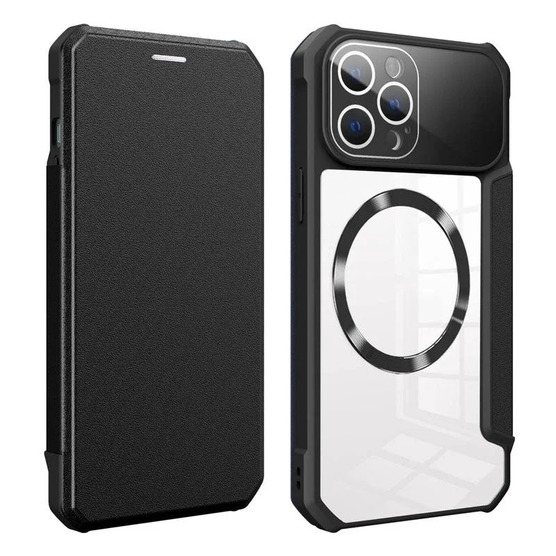 Magnetic Flip Case for iPhone with Card Slot - clarioy