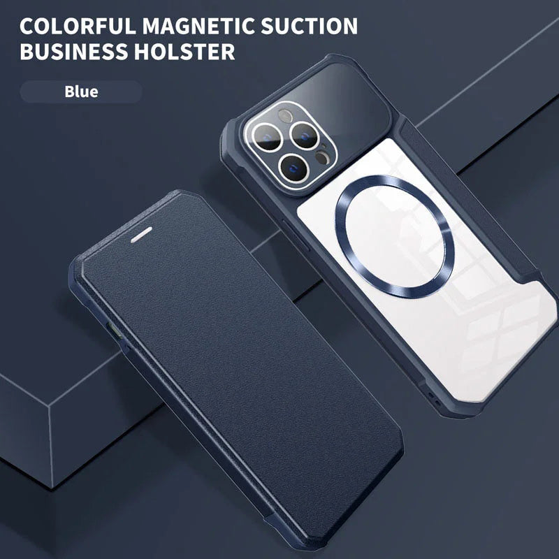 Magnetic Flip Case for iPhone with Card Slot - clarioy