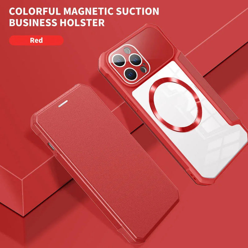 Magnetic Flip Case for iPhone with Card Slot - clarioy