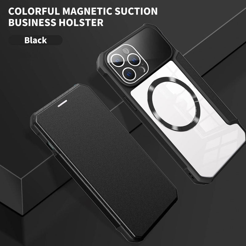 Magnetic Flip Case for iPhone with Card Slot - clarioy